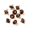 Synthetic Goldstone Rondelle Charms with Rack Plating Brass Loops, Real 18K Gold Plated, Long-Lasting Plated, 9.5~11x8~8.5mm, Hole: 1.8mm