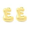 Rack Plating Brass Earrings, Cadmium Free & Lead Free, Long-Lasting Plated, Stud Earrings, Alphabet, Real 18K Gold Plated, Letter E, 14x11.5mm