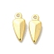 Brass Charms, Cadmium Free & Lead Free, Teardrop Charm, Real 24K Gold Plated, 10.5x4.5x2mm, Hole: 1mm