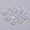 Faceted Glass Charms, Starfish, Clear, 14x15x7mm, Hole: 1.4mm