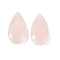 Natural Rose Quartz Pendants, Faceted Teardrop Charms, 24.5x13x4mm, Hole: 1mm