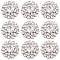 AHADERMAKER 30Pcs Alloy Rhinestone Cabochons, Flower, Silver, 19x5.5mm