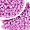 Baking Paint Pearlized Glass Seed Beads, Round Hole, Cylinder, Violet, 4x5.5mm, Hole: 1.8mm, about 2500pcs/pound