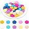 CHGCRAFT 40Pcs 10 Colors Food Grade Eco-Friendly Silicone Beads, Chewing Beads For Teethers, DIY Nursing Necklaces Making, Rose, Mixed Color, 20.5x21x12.5mm, Hole: 2mm, 4pcs/color