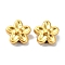 Rack Plating Brass Beads, Long-Lasting Plated, Lead Free & Cadmium Free, Flower, Real 18K Gold Plated, 9.5x9.5x5mm, Hole: 1.2mm