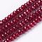 Natural Malaysia Jade Beads Strands, Dyed, Faceted, Rondelle, Cerise, 4x3mm, Hole: 1mm, 116pcs/strand, 13.7 inch(35cm)