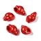 Handmade Printed Porcelain Beads Strand, Conch Shape, Red, 20~21x13~14x11.5~12mm, Hole: 1.4mm, about 18pcs/strand, 14.17''(36cm)