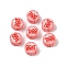 Christmas Theme Handmade Polymer Clay Beads, Boo, Flat Round, 8.5x4mm, Hole: 1.5mm