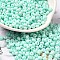 Baking Paint Glass Seed Beads, Donut, Turquoise, 4x2.5mm, Hole: 1mm, about 6205pcs/pound