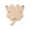 PVD Vacuum Plating 304 Stainless Steel Pendants, Four Leaf Clover, Golden, 14.5x12.5x1mm, Hole: 1mm