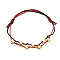 Nylon Thread Braided Beads Bracelets, with Brass Star Beads, Mixed Color, Inner Diameter: 2-1/8~3 inch(5.5~7.5cm)