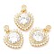 Rack Plating Brass Micro Pave Cubic Zirconia Pendants, Long-Lasting Plated, Lead Free & Cadmium Free, Heart, Real 18K Gold Plated, 22.5mm, Hole: 3x2mm