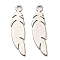 Non-Tarnish 304 Stainless Steel Pendants, Laser Cut, Feather Charm, Stainless Steel Color, 25x6.5x1mm, Hole: 1.6mm