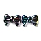 UV Plated Acrylic Beads, Iridescent, Bowknot, Black, 20x29x8.5mm, Hole: 3.3mm