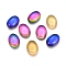 Transparent K9 Glass Cabochons, Flat Back, Oval, Mixed Color, 14x10x4.5mm