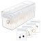 Rectangle Acrylic Jewelry Organizer Storage Boxes, with 20Pcs Anti-oxidation PVC Jewelry Zip Lock Bags, Clear, 21x7.1x9.7cm, bag: 8x6cm