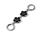 Flower Alloy Enamel Bag Extender Chains, with Ring Clasps, for Bag Straps Replacement Accessories, Platinum, Black, 130mm