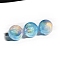 20Pcs Gradient Color & UV Plating Rainbow Iridescent Opaque Resin Beads, with Giltter Power, Round, Deep Sky Blue, 8mm