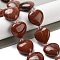 Natural Red Jasper Beads Strands, Heart, with Seed Beads, 19~19.5x20x10mm, Hole: 1.5mm, about 17pcs/strand, 15.75 inch(40cm)