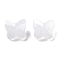 Acrylic Beads, Butterfly, Imitation Gemstone, White, 11x12x7.5mm, Hole: 1mm, 1064pc/500g