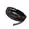 Imitation Leather Multi-strand Bracelets, with Natural Obsidian & Tiger Eye Beads, 7-5/8 inch(19.5cm)