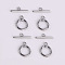 Non-Tarnish 316 Stainless Steel Toggle Clasps, Stainless Steel Color, Ring: 10mm, Bar's Hole: 1.5mm