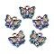 Alloy Charms, Cadmium Free & Nickel Free & Lead Free, Butterfly, Rainbow Color, 11x13x2mm, Hole: 1.8mm