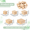 AHADERMAKER 20Pcs 5 Styles Square Grooved Wood Blocks for Stamp Carving WOOD-GA0001-63-2