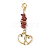 Valentine's Day Natural Red Jasper Chip Pendant Decorations HJEW-JM01330-3