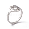 201 Stainless Steel Hollow Out Heart Adjustable Ring for Women RJEW-C045-02P-1