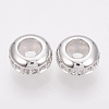 Brass Cubic Zirconia Stopper Beads KK-T025-04P-2