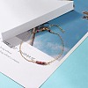 Natural Dyed Malaysia Jade Link Anklets for Women AJEW-AN00474-04-2