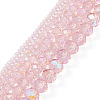 5 Strands 5 Size Transparent Electroplate Glass Beads Strands GLAA-TA0001-96B-2