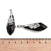 Natural Obsidian Faceted Teardrop Pendants G-Q163-04P-07-3