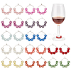 24Pcs 12 Color Acrylic Imitation Pearl Round Beaded Wine Glass Charms AJEW-AB00058-1