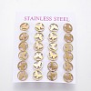 304 Stainless Steel Stud Earrings EJEW-L227-037G-1