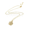 Golden Brass Rhinestone Pendant Necklace with Cable Chains NJEW-P278-A05-2