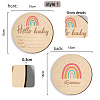 2Pcs 2 Style Double-face Printed Wooden Baby Photo Props DJEW-WH0601-001-2