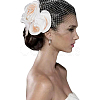 Bridal Mesh Veil Floral Cloth Hair Combs MRMJ-WH0077-096-3