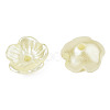 5-Petal ABS Plastic Imitation Pearl Bead Caps KY-N020-10-4