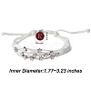 Multi String Cord Bracelet with Initial Letter K Charm BJEW-SW00042-06-2