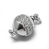 Anti-Tarnish Rhodium Plated 925 Sterling Silver Box Clasps STER-L057-008A-4