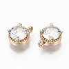 Brass Glass Rhinestone Charms GLAA-S179-32-RS-2