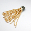 Glass Pearl Round Bead Tassel Big Pendants HY-L001-02-1
