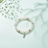 ABS Plastic Imitation Pearl  & Rhinestone Beaded Stretch Bracelet with Alloy Charm for Women BJEW-JB08526-04-2