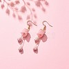 Plastic 3D Flower Long Dangle Earrings EJEW-JE04936-04-2