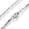 304 Stainless Steel Singapore Chain Necklaces NJEW-G271-27P-2