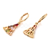 Rack Plating Golden Brass Dangle Leverback Earrings EJEW-B037-23G-2