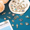 40Pcs 20 Styles Evil Eye Zinc Alloy Enamel Connector Charms ENAM-TA0001-37-5