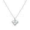 S925 Sterling Silver Geometric Diamond Shape Necklaces for Women Daily Wear DY7121-2-1